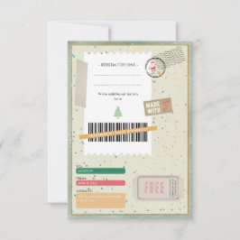 Christmas Balls Xmas Ticket Family Gift Coupon