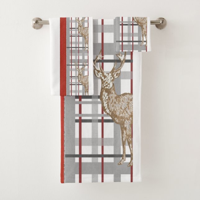 Christmas Bath Towel Sets, Deer (In situ)