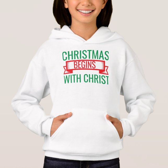 Christmas Begins with Christ-15523 T-Shirt Hoodie (Anverso)