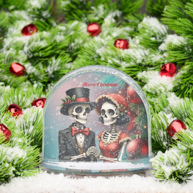 Christmas Bone Romance, A festive skeleton couple. (Navidad)