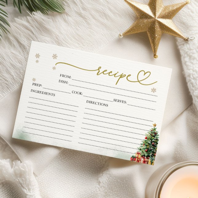 Christmas Bridal Shower Shower Recipe Cards (Subido por el creador)