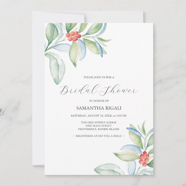 Christmas Bridal Shower Theme Invitation (Anverso)