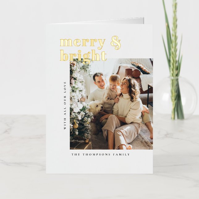 Christmas Card Foil Merry & Bright (Anverso)