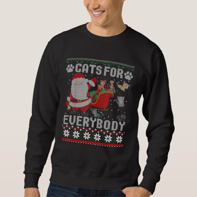 Christmas Cats For Everybody Ugly Sweater  Cute (Anverso)