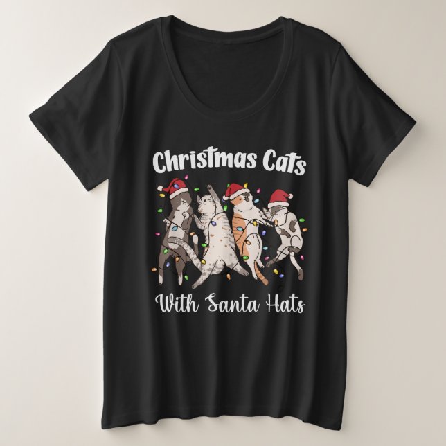 Christmas Cats with Santa Hats Cute Funny Holiday (Anverso del diseño)