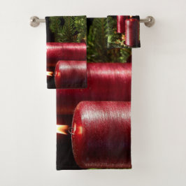 Christmas Celebration Red Candles Winter Holidays