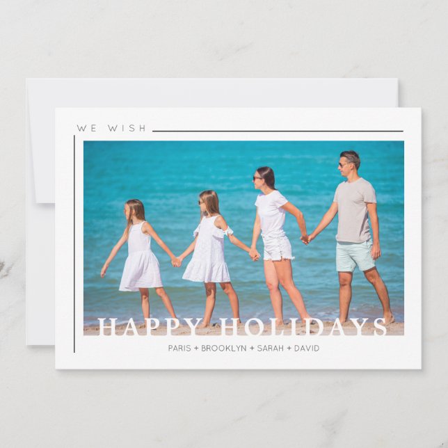 Christmas Chic Simple Typography Photo Family (Anverso)