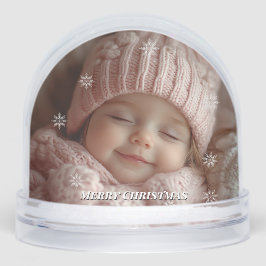 Christmas Custom Photos Snowflakes Snow Globe