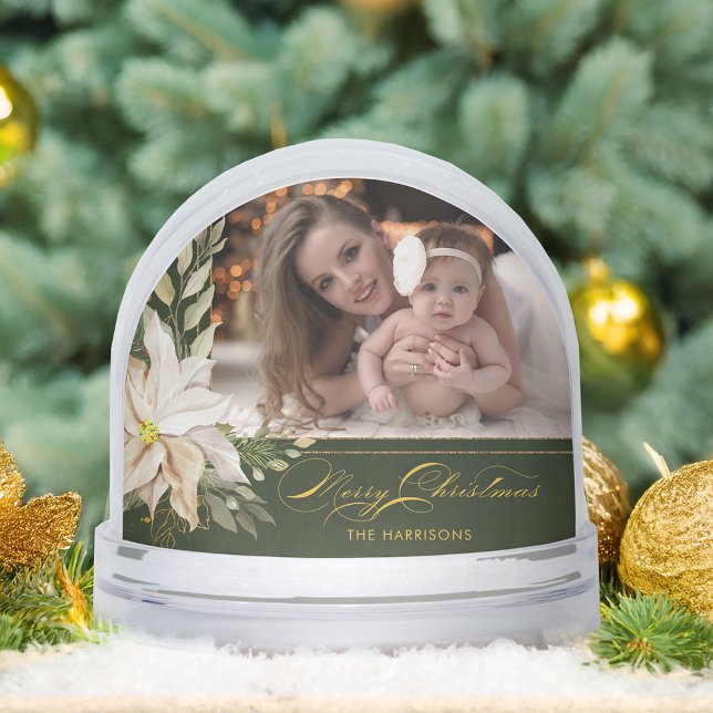 Christmas Floral Calligraphy Photo Snow Globe (Subido por el creador)