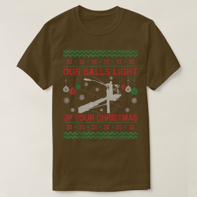 Christmas Gifts Ugly Christmas Sweater For Lineman (Diseño del anverso)