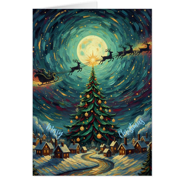 Christmas Greeting Card - Van Gogh Starry Sky (Frente)