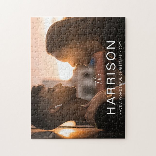 Christmas Holiday Couple Photo Puzzle Design (Vertical)