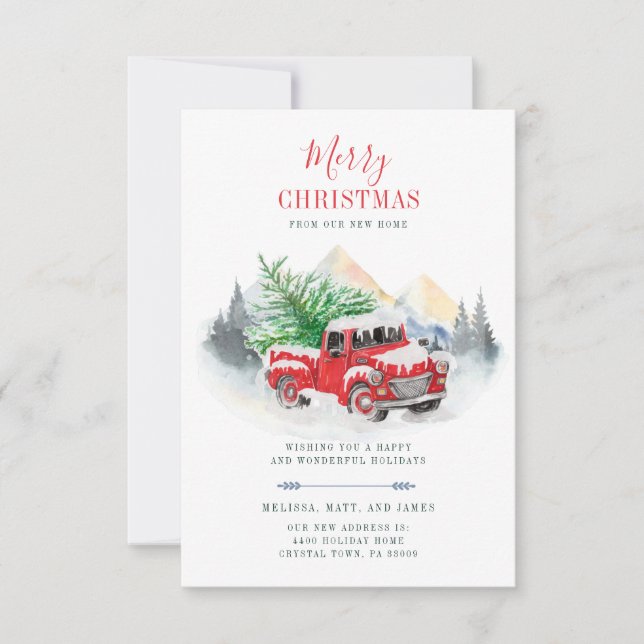Christmas Holiday Red Truck Moving Announcement (Anverso)