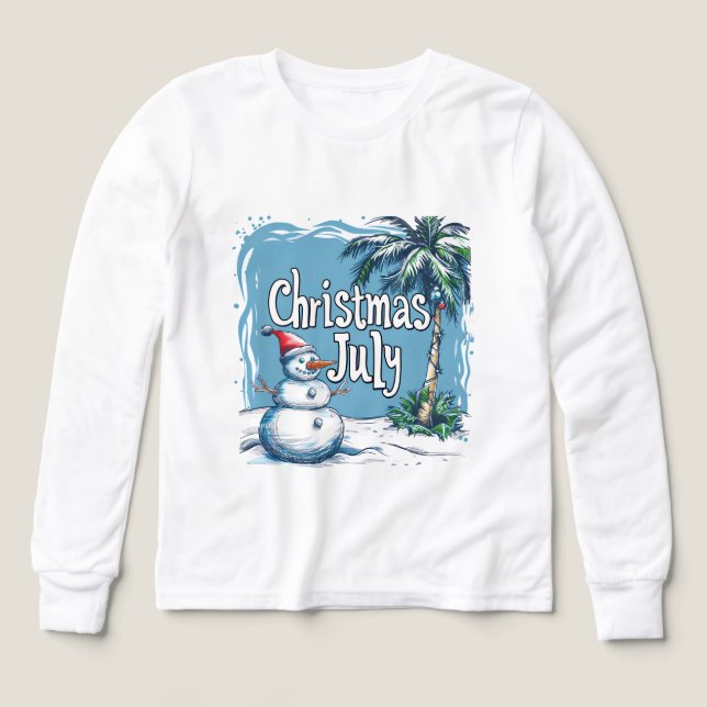 Christmas in July Snowman & Palm Tree Design (Diseño frontal)