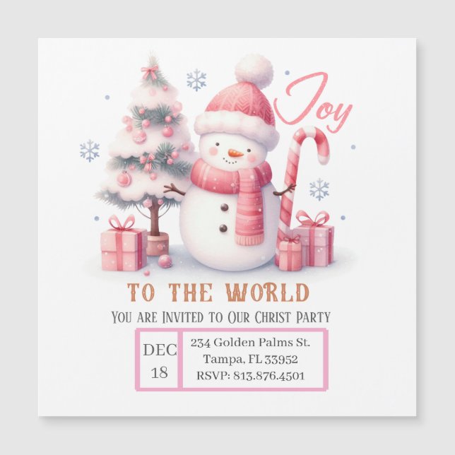 Christmas Joy to the World Magnet Card (Anverso)