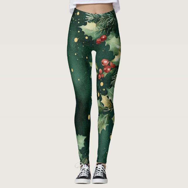 Christmas Leggings – Festive Holiday Pattern  (Anverso)
