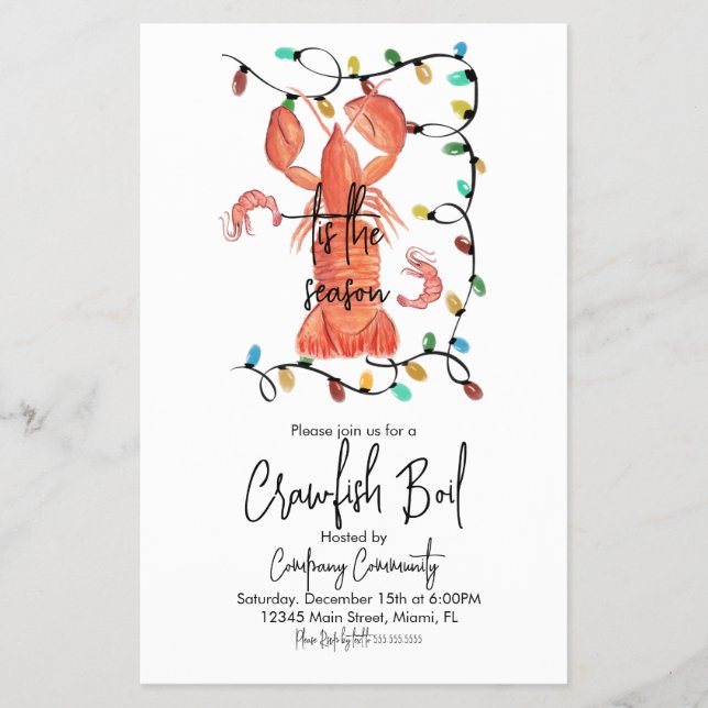 Christmas Lobster Crawfish Crustacean Flyer  (Frente)