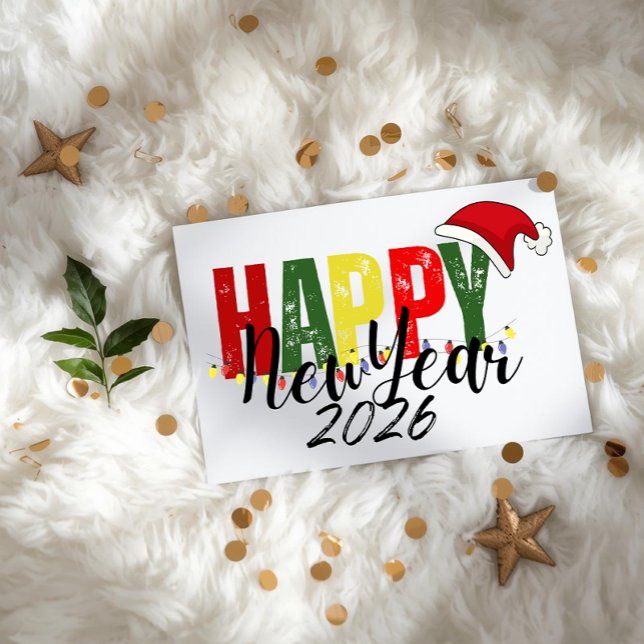Christmas New Year 2026 colorful Flat Card (Subido por el creador)