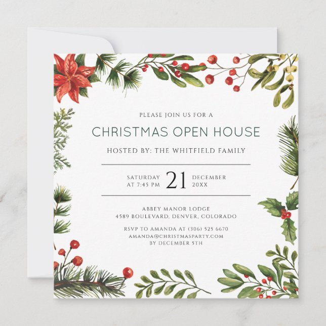 Christmas Open House Party Invitation (Anverso)