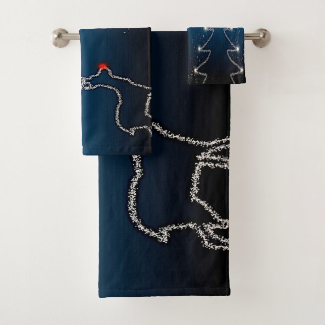 Christmas Party Reindeer Tree Blue Sky Shiny Stars (In situ)