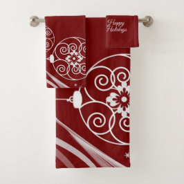 Christmas Party White Ornaments Stars Red Elegant