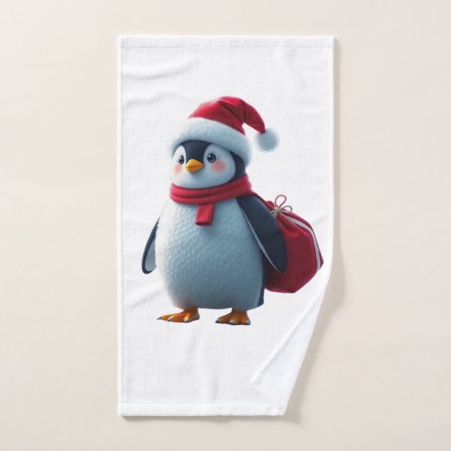 Christmas penguin (Toalla de mano)