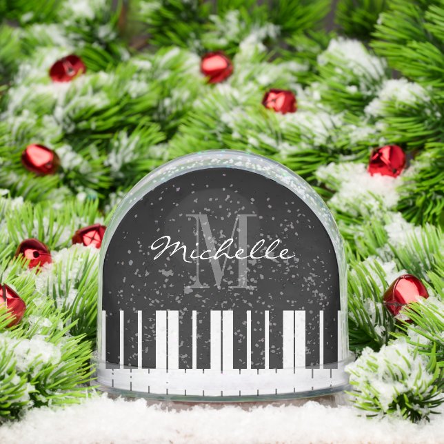 Christmas photo snow globe for piano player (Navidad)