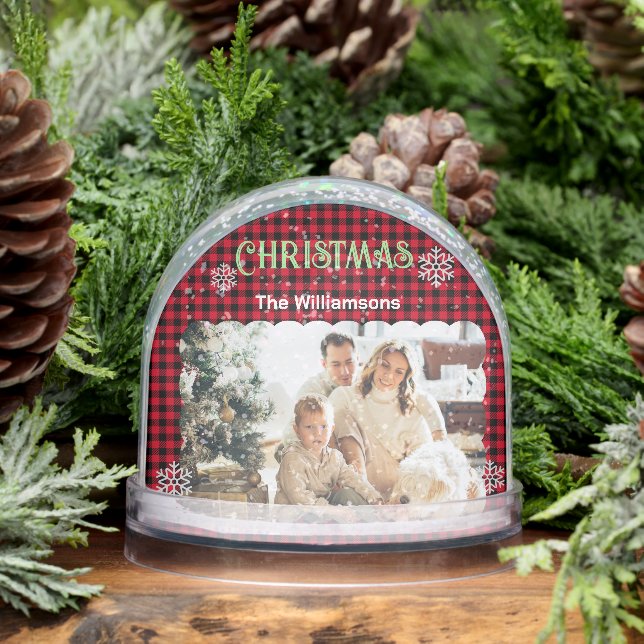 Christmas Plaids Family Gift Custom Photo (Invierno)