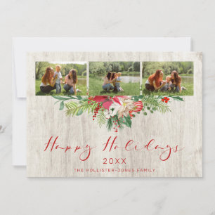 Christmas Poinsettias Garland Classic 3 Photos