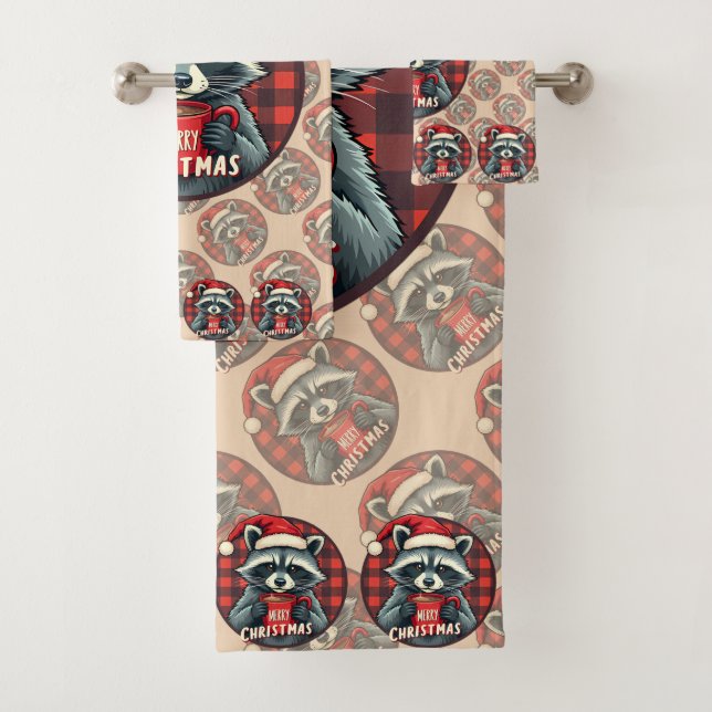 Christmas Raccoon Cocoa Cheer (In situ)