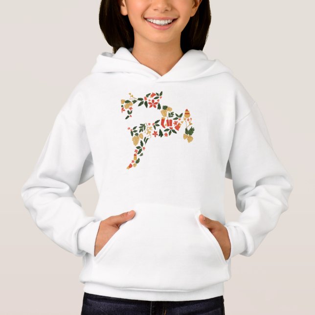 Christmas Reindeer Collage Hoodie – Festive Holida (Anverso)