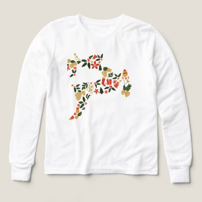 Christmas Reindeer Collage Hoodie – Festive Holida (Diseño frontal)