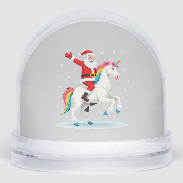Christmas Santa Riding Unicorn Xmas Girls Women Ra (Anverso)