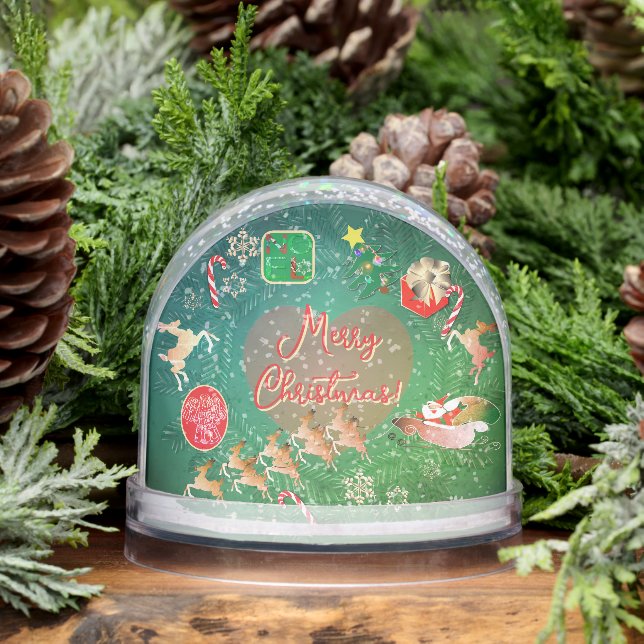 Christmas Santa Wreath Snow Globe (Invierno)