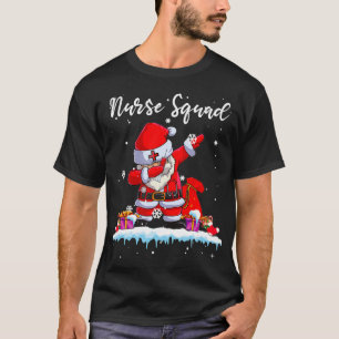 Christmas Scrub Tops Women Dabbing Santa Scrubs Nu