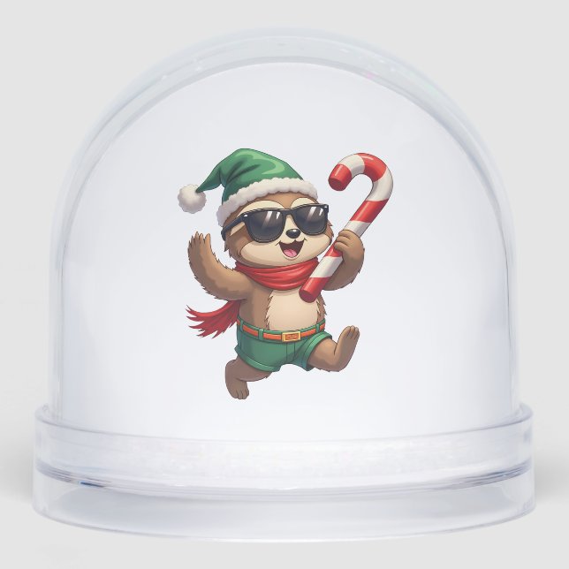 Christmas Sloth Elf Peppermint Candy Cane Shirt Gi (Anverso)