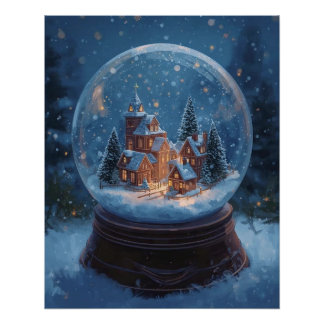 Christmas Snow Globe Poster