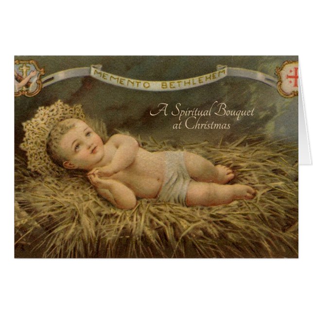 Christmas Spiritual Bouquet Jesus in Manger (Anverso (Horizontal))