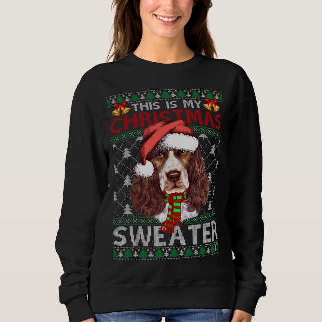 Christmas Sweater Christmas Santa English Springer (Anverso)
