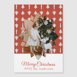 Christmas Tree Red Photo Holiday Magnetic