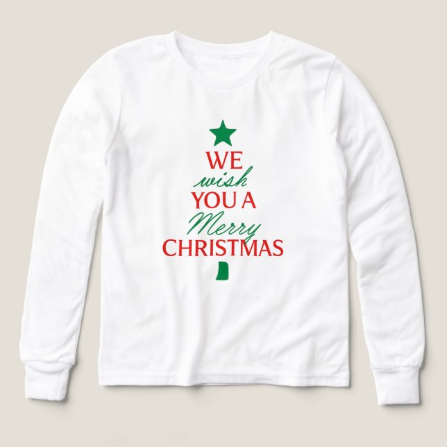 Christmas Tree Text Hoodie – Festive Holiday Messa (Diseño frontal)