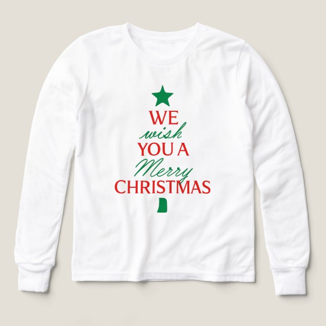 Christmas Tree Text Hoodie – Festive Holiday Messa (Diseño frontal)