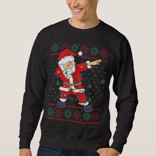 Christmas Ugly Sweater Dabbing Santa Claus With Xm (Anverso)