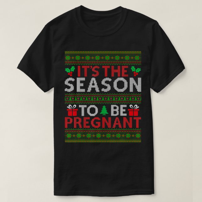 Christmas Ugly Sweater Pregnancy Baby Announcement (Diseño del anverso)