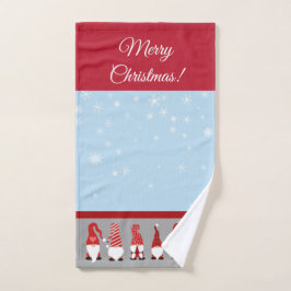 Christmas with Gnomes Blue Red and Gray