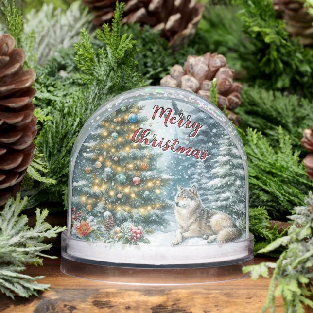 Christmas Wolf Winter Snow Globe (Invierno)