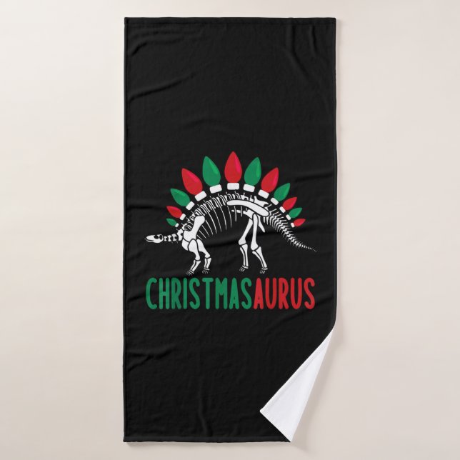 Christmasaurus Cute Navidades Dinosaur Tree Rex Di (Toalla de baño)