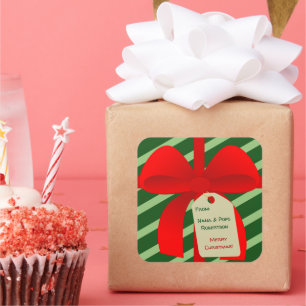 Christmassy Bow Gift Etiqueta