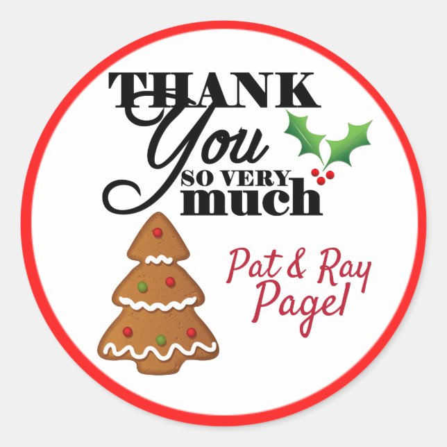 Christmassy Gracias Pegatinas (Anverso)