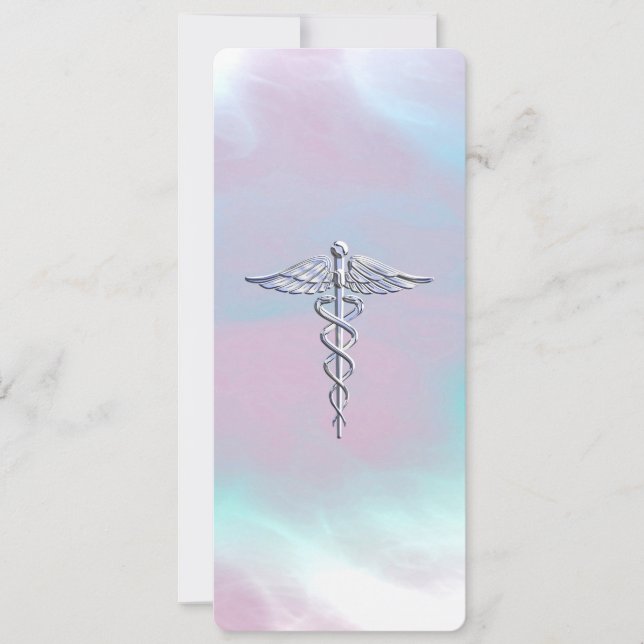 Chrome como Caduceus Símbolo médico Madre Perla (Anverso)